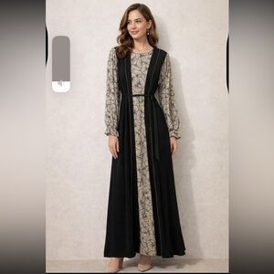 Elegant Black and Cream Women's Dress